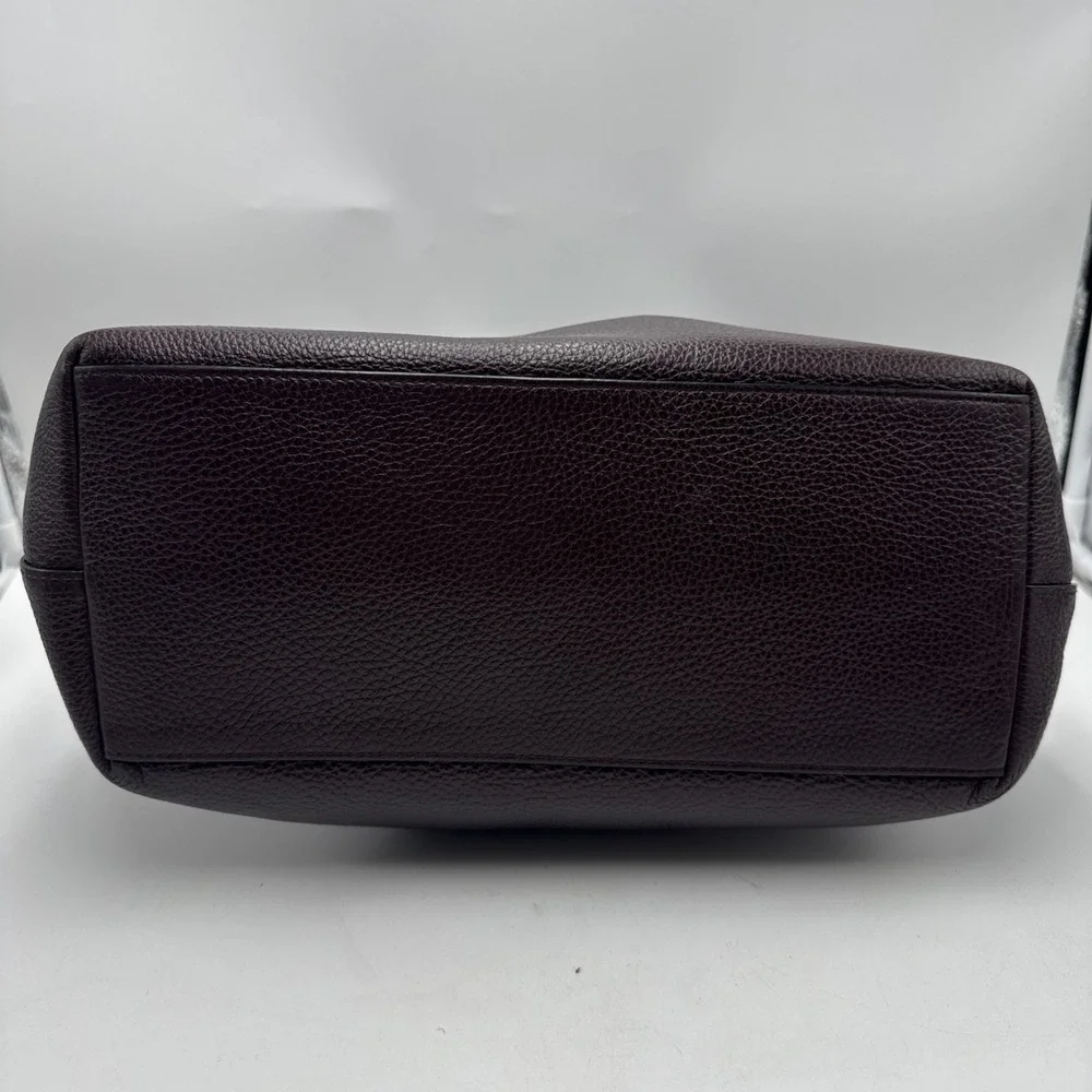 Coach Taylor Pebbled Leather Tote Bag Purse Brown-See‎ Photos 10Hx11W